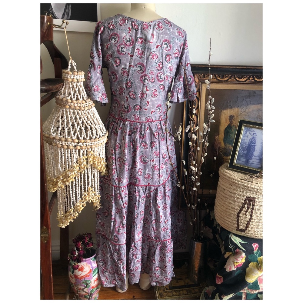 Vajor Wine Maxi Batik dress print made in India - Picture 12 of 16
